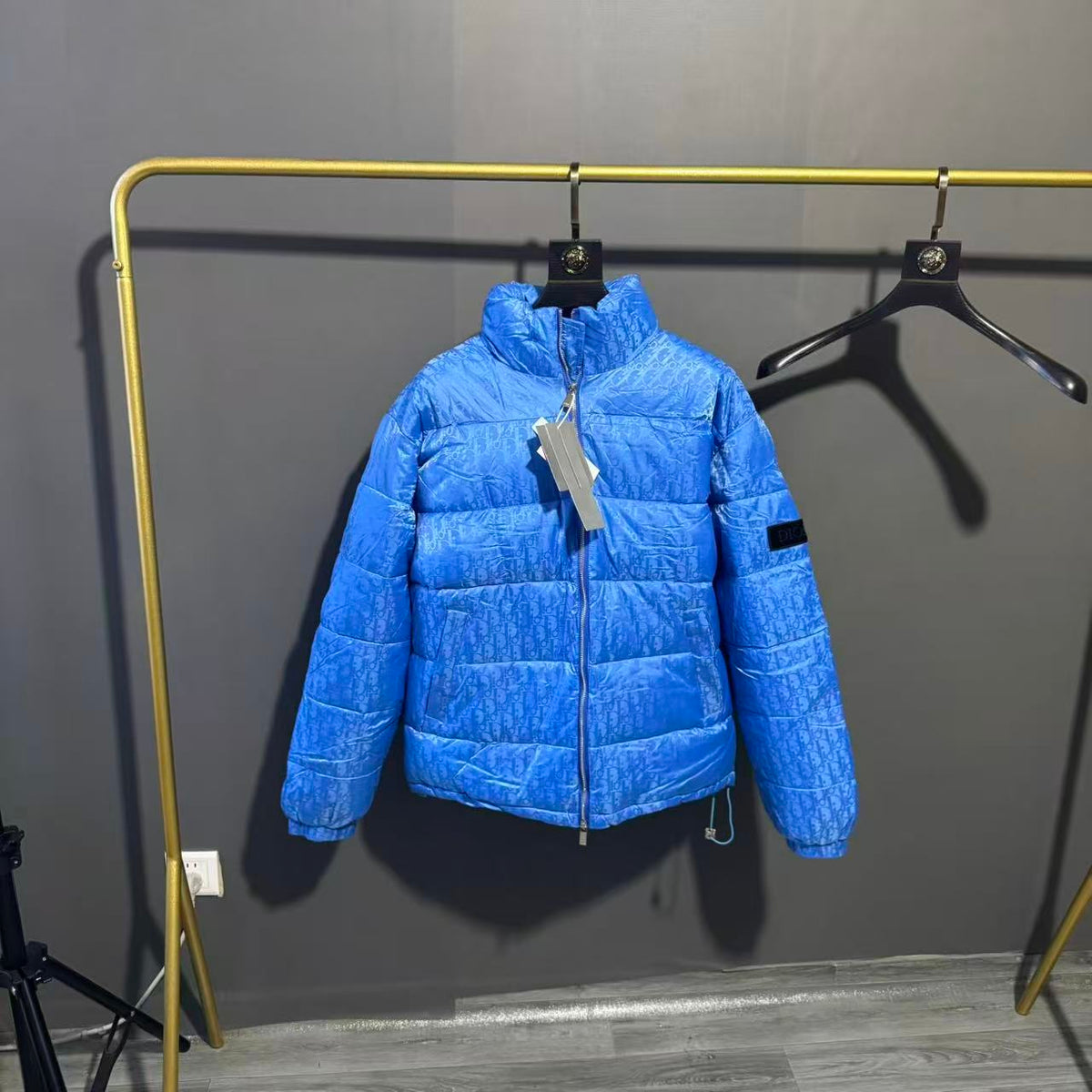 Veste matelassée à col montant Dior à monogramme intégral