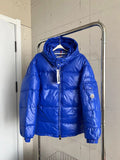 Doudoune à capuche brillante bleu roi Moncler