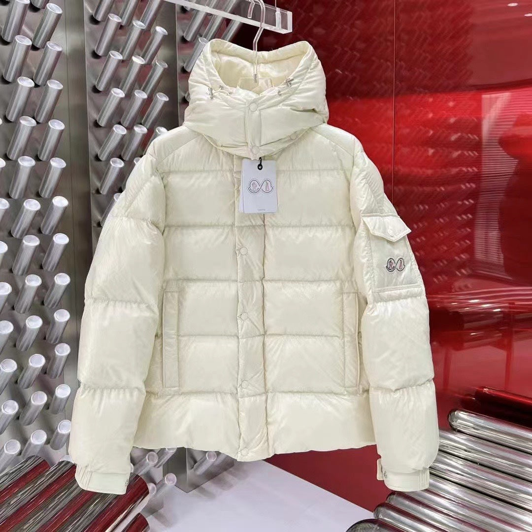 Moncler doudoune à capuche brillante