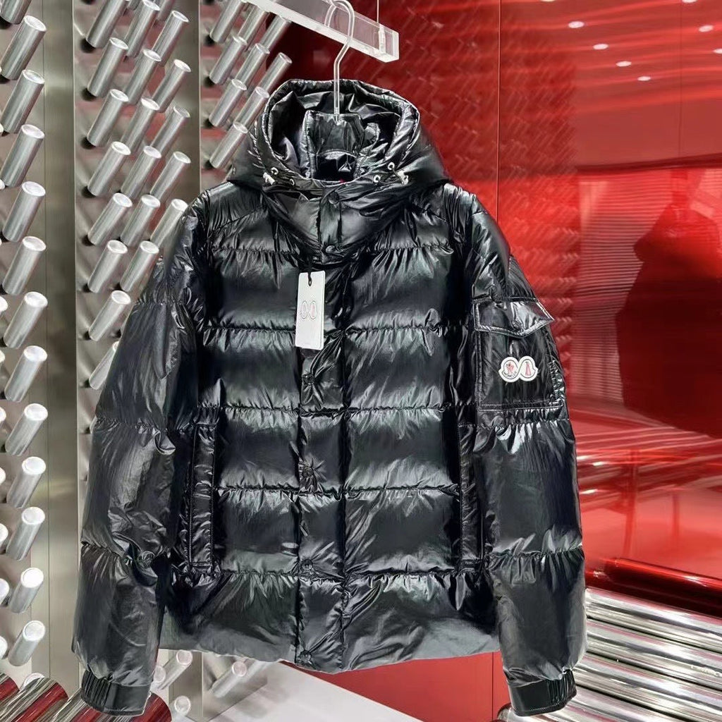 Moncler doudoune à capuche brillante