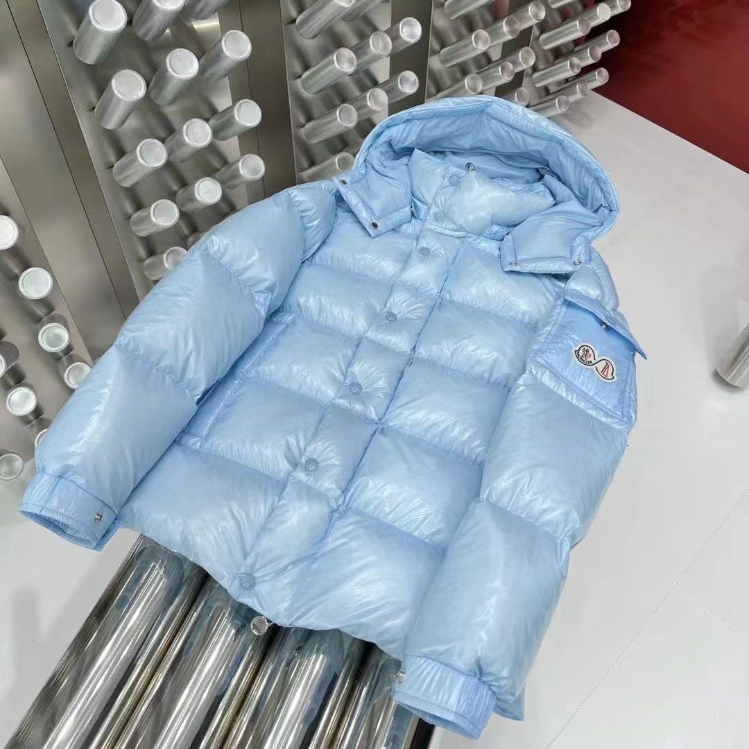 Moncler doudoune à capuche brillante