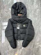 Blouson matelassé court à capuche noir Trapstar