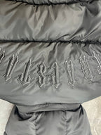 Blouson matelassé court à capuche noir Trapstar