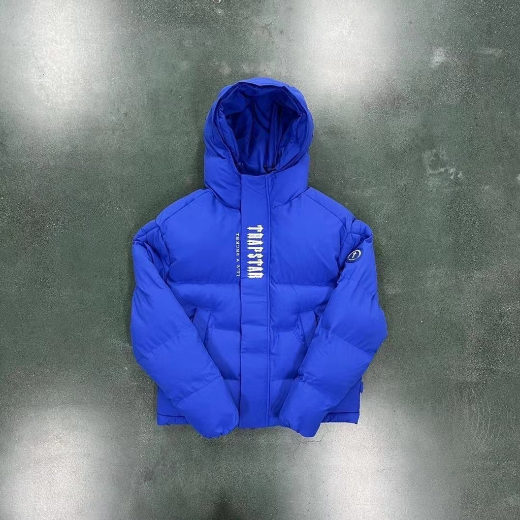 Blouson matelassé à capuche bleu roi Trapstar