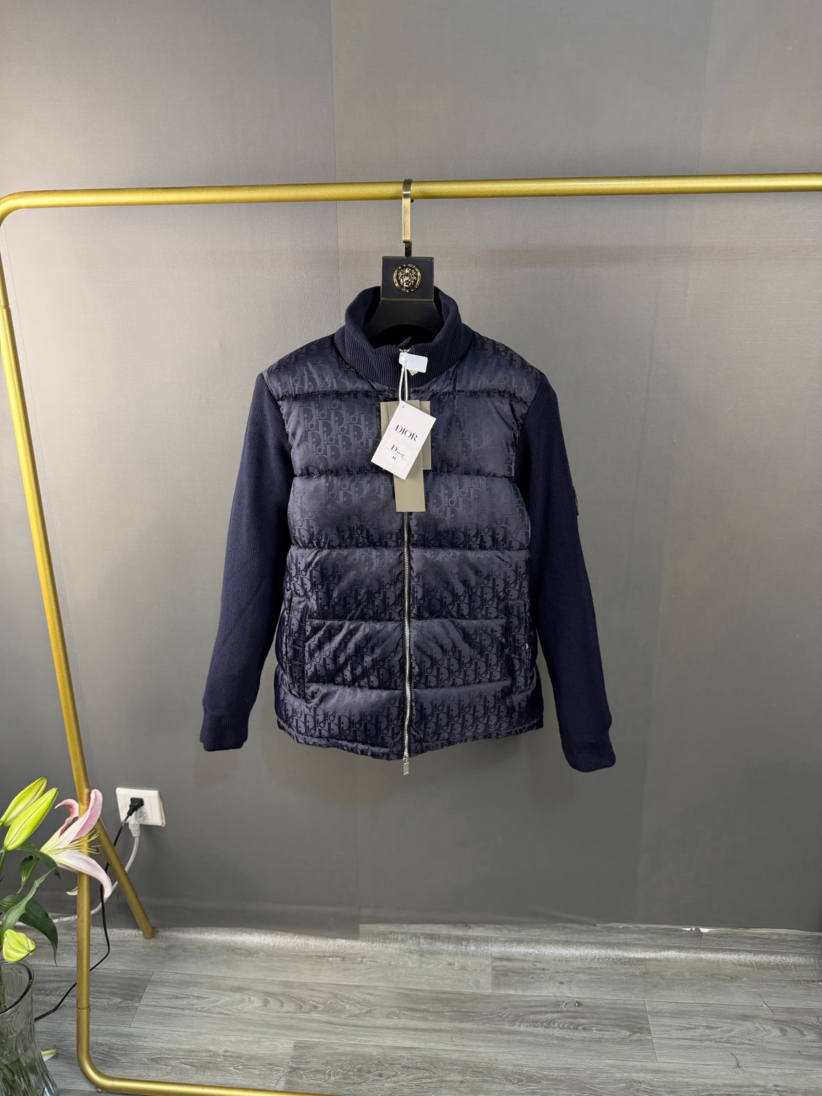 DIOR Doudoune (Bleu marine / light gray / Noir)