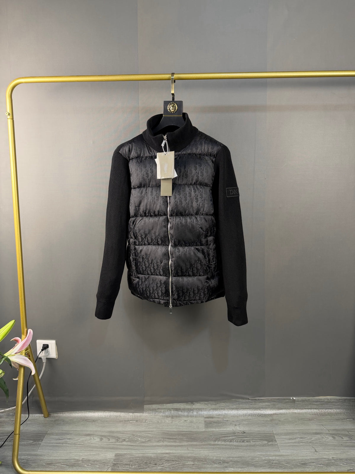 DIOR Doudoune (Bleu marine / light gray / Noir)