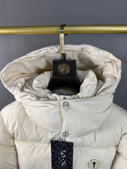 Blouson matelassé court à capuche écru TSL**
