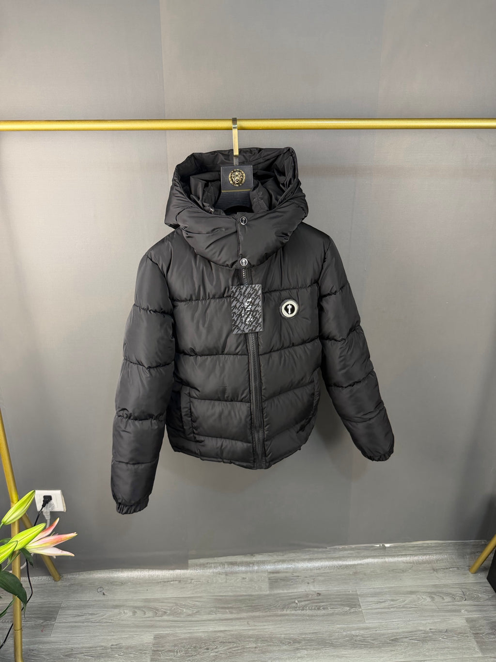 Blouson matelassé court à capuche écru TSL**