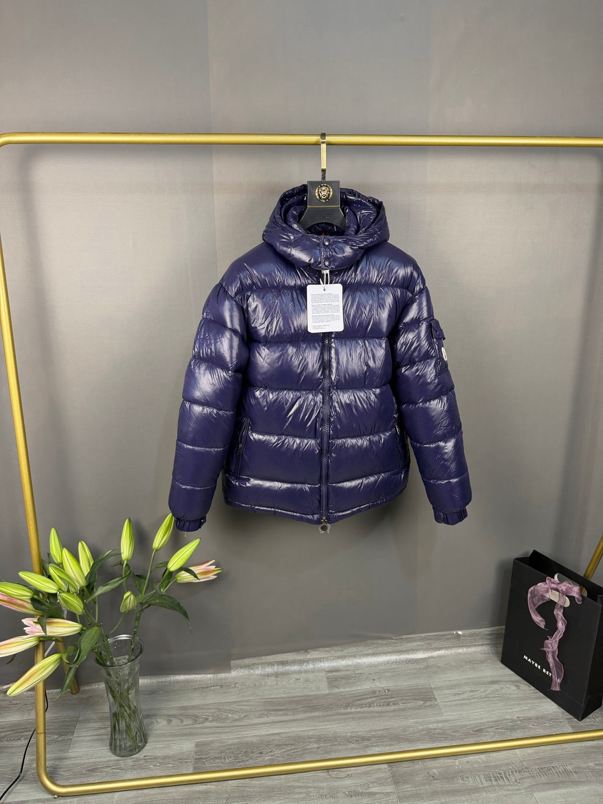 Marque et modèle：Doudoune courte à capuche brillante Moncler