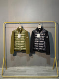 Blouson matelassé à col droit et manches en tricot Moncler**