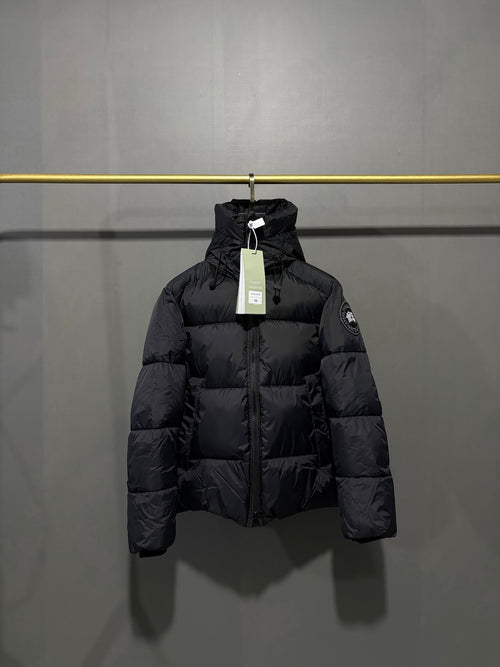 Blouson matelassé à capuche Black Label Canada Goose, coupe courte**