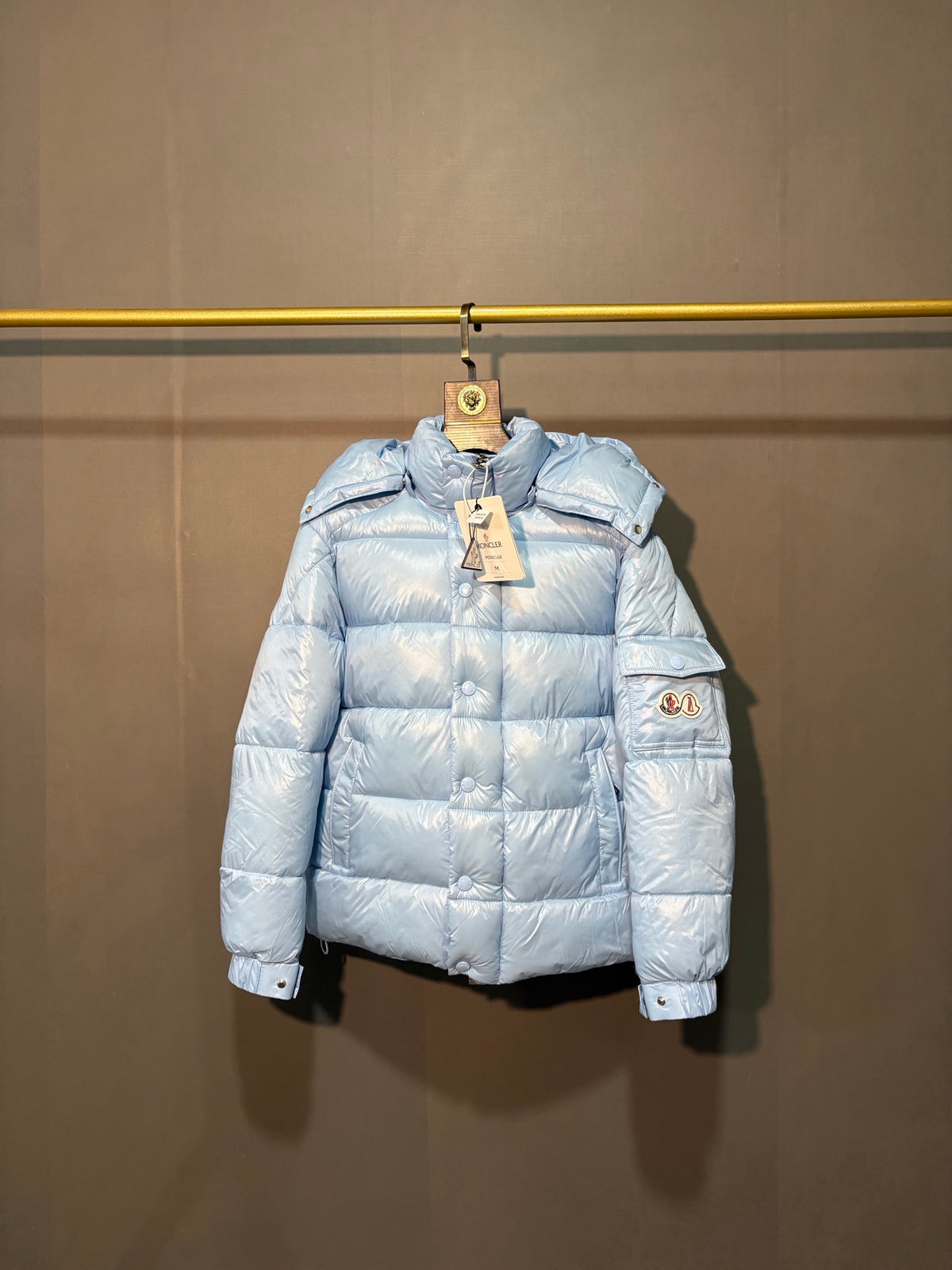 Moncler Doudoune sans manches (Noir / Blanc / Bleu clair)
