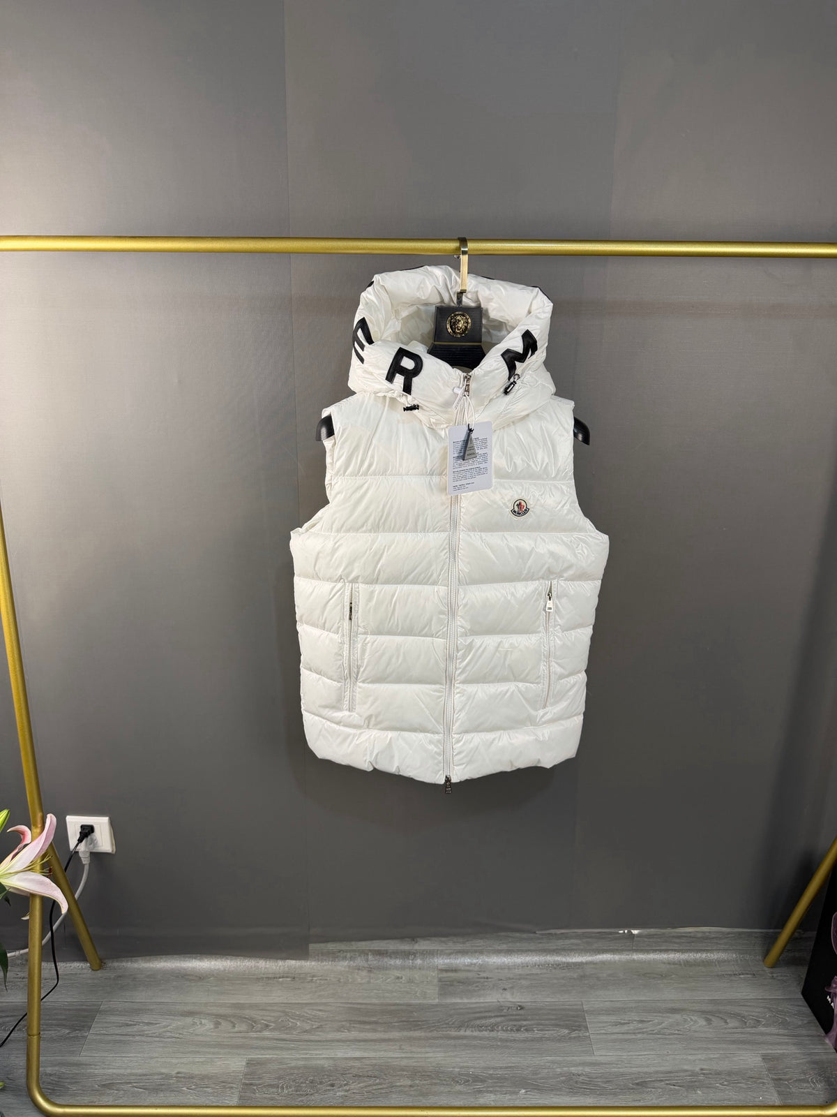 Moncler Doudoune sans manches (Noir / Blanc)
