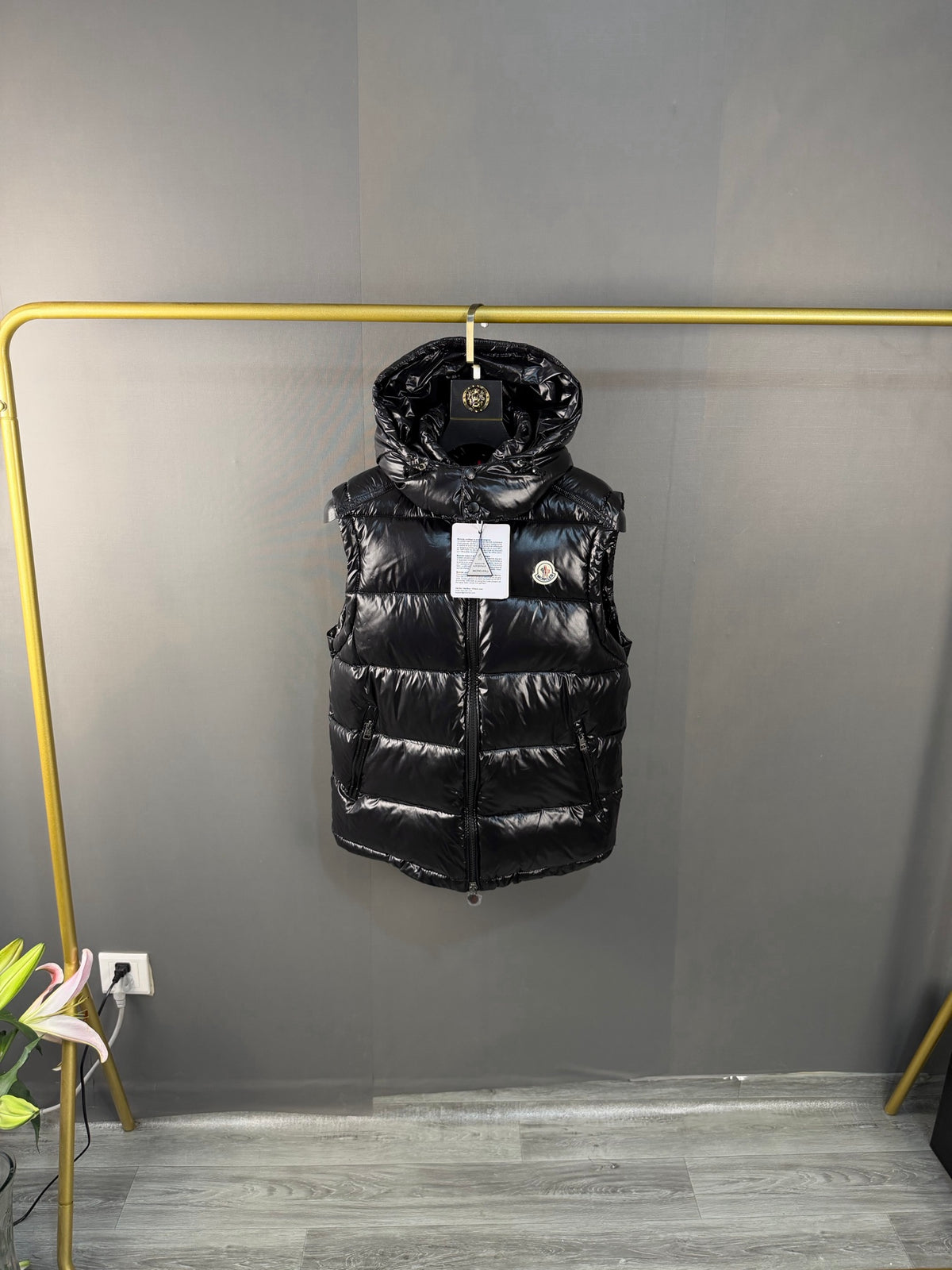 Moncler Doudoune sans manches (Noir / Blanc)