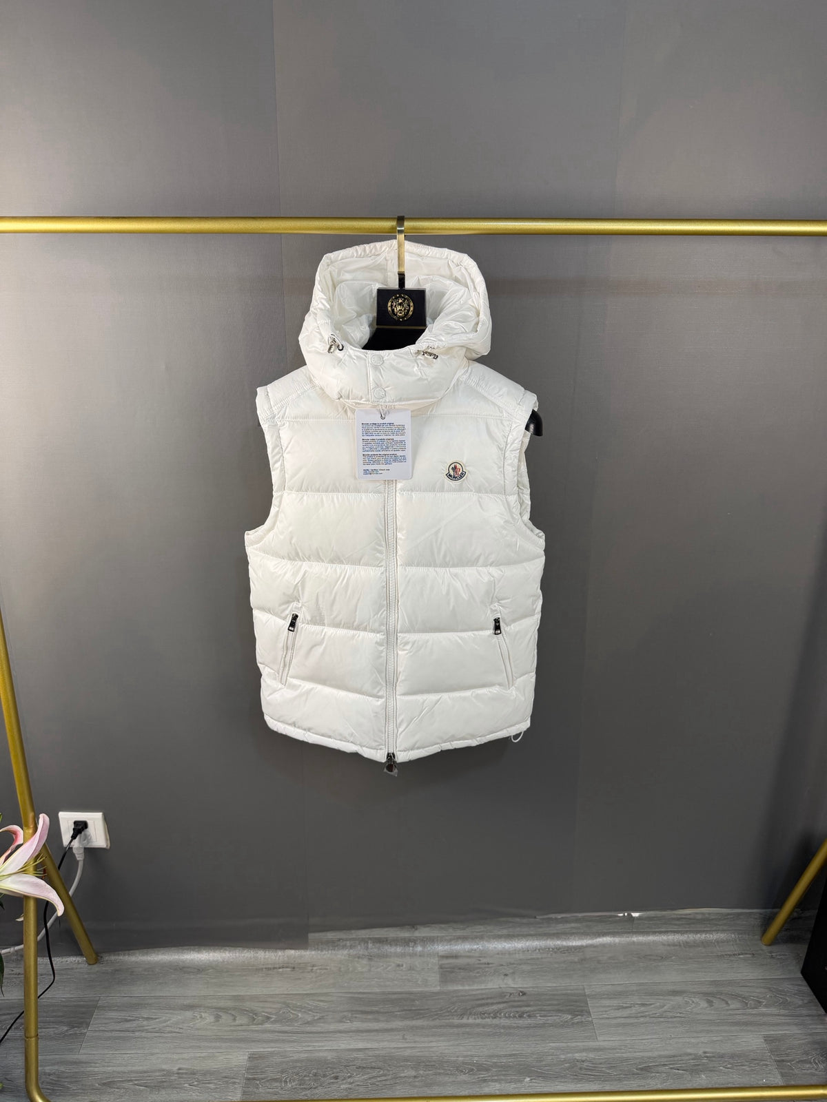 Moncler Doudoune sans manches (Noir / Blanc)