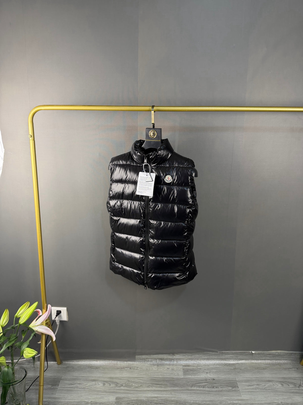 Moncler Doudoune sans manches (Noir / Blanc)