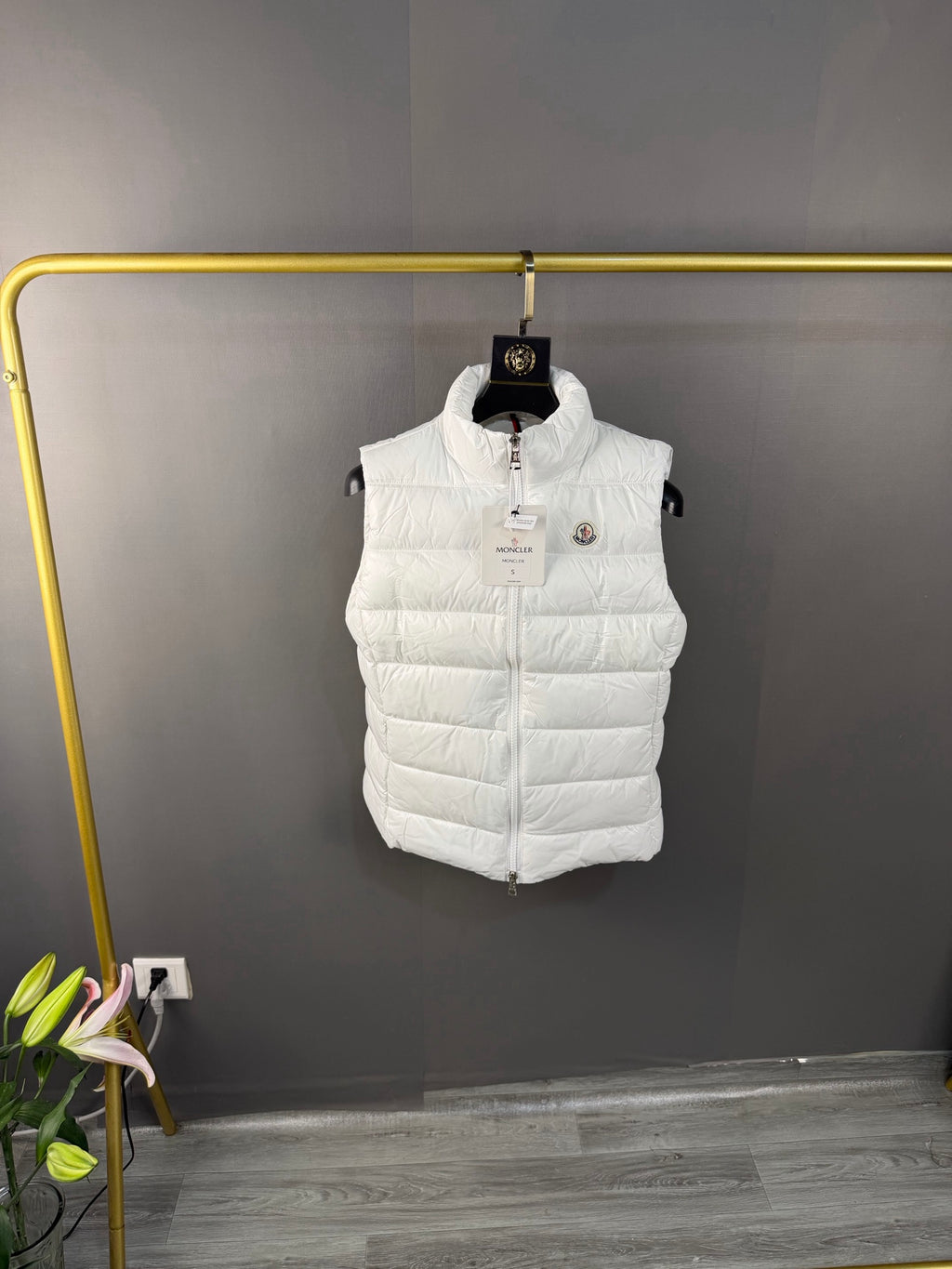 Moncler Doudoune sans manches (Noir / Blanc)