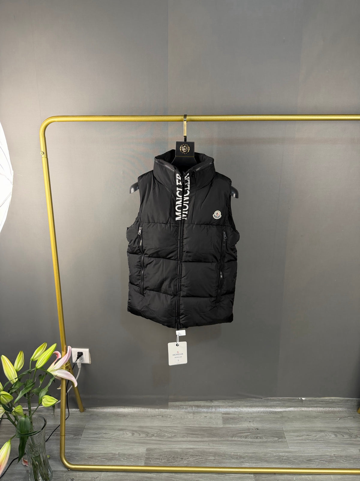 Moncler Doudoune sans manches (Noir / Blanc)
