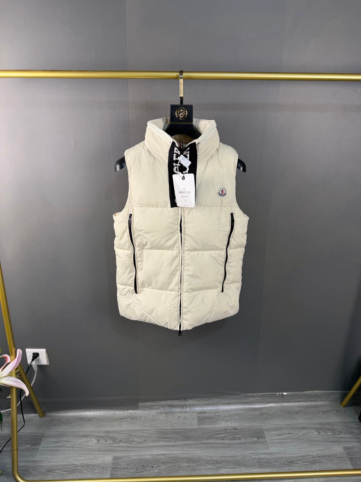 Moncler Doudoune sans manches (Noir / Blanc)